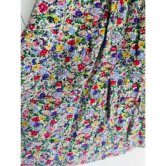 Vintage 90s Liz Claiborne Floral print Knee Length Skirt Pockets Spring - Picture 7 of 8